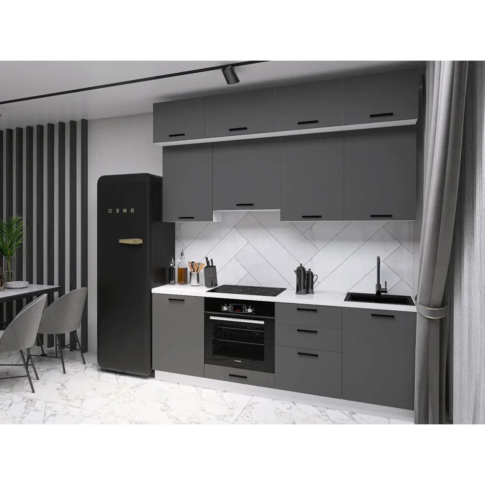 Фото 2 Кухонный гарнитур Sv-мебель Модус 175576 210x250.4x53.8 см ЛДСП цвет серый Фото 2 Кухонный гарнитур Sv-мебель Модус 175576 210x250.4x53.8 см ЛДСП цвет серый