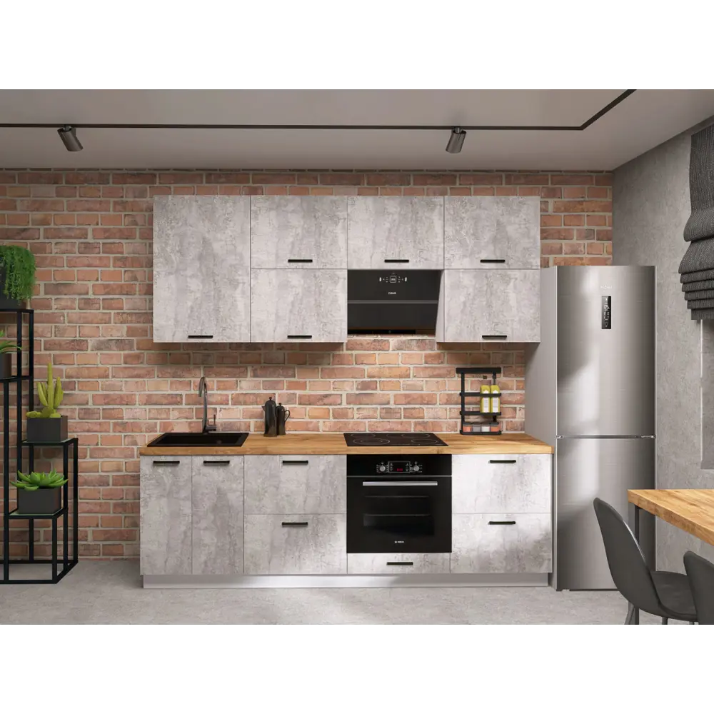 Фото 2 Кухонный гарнитур Sv-мебель Модус 175130 240x233.6x53.8 см ЛДСП цвет серый Фото 2 Кухонный гарнитур Sv-мебель Модус 175130 240x233.6x53.8 см ЛДСП цвет серый