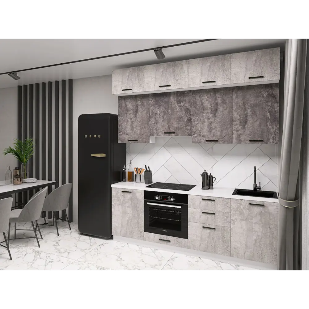 Фото 3 Кухонный гарнитур Sv-мебель Модус 176033 210x250.4x53.8 см ЛДСП цвет серый Фото 3 Кухонный гарнитур Sv-мебель Модус 176033 210x250.4x53.8 см ЛДСП цвет серый