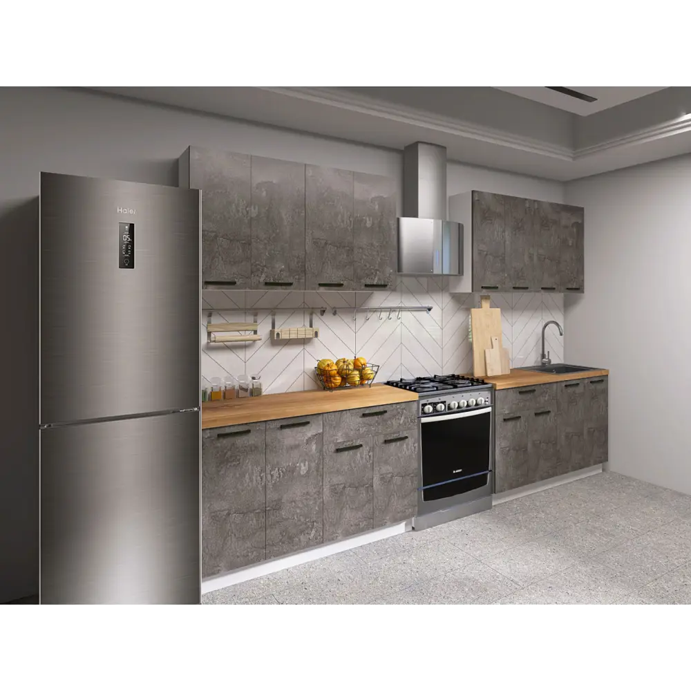 Фото Кухонный гарнитур Sv-мебель Модус 175581 240x214.4x53.8 см ЛДСП цвет серый Фото Кухонный гарнитур Sv-мебель Модус 175581 240x214.4x53.8 см ЛДСП цвет серый