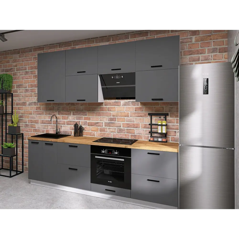 Фото 3 Кухонный гарнитур Sv-мебель Модус 175578 240x233.6x53.8 см ЛДСП цвет серый Фото 3 Кухонный гарнитур Sv-мебель Модус 175578 240x233.6x53.8 см ЛДСП цвет серый