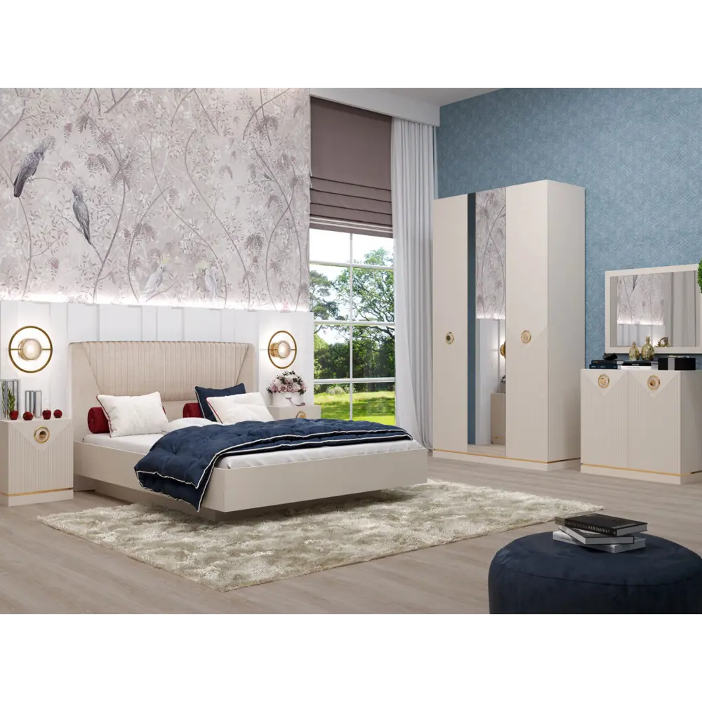 Фото 4 Тумба прикроватная Кураж Капри правая 45x52.6x42 см ЛДСП цвет сатин