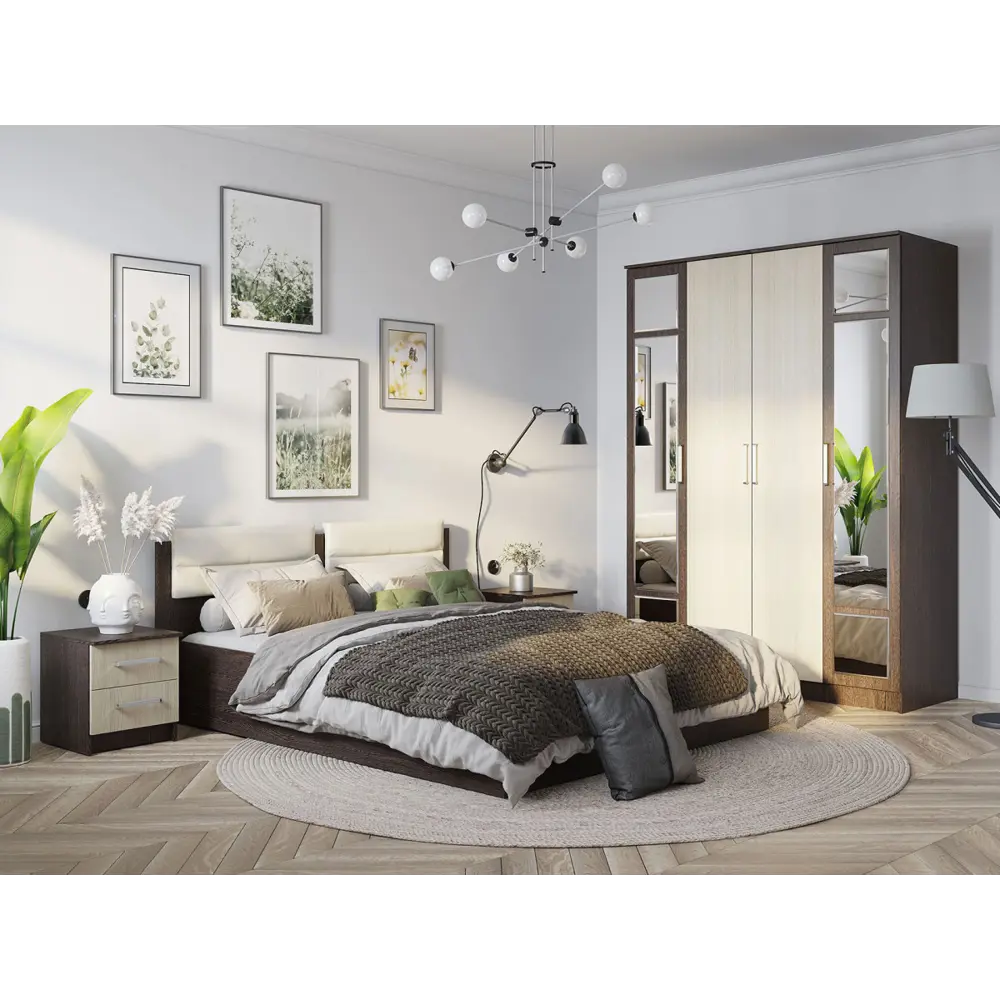 Фото 4 Тумба прикроватная Bts Фиеста 40x45x41 см 2 ящика ЛДСП цвет венге/лоредо 2 шт. Фото 4 Тумба прикроватная Bts Фиеста 40x45x41 см 2 ящика ЛДСП цвет венге/лоредо 2 шт.