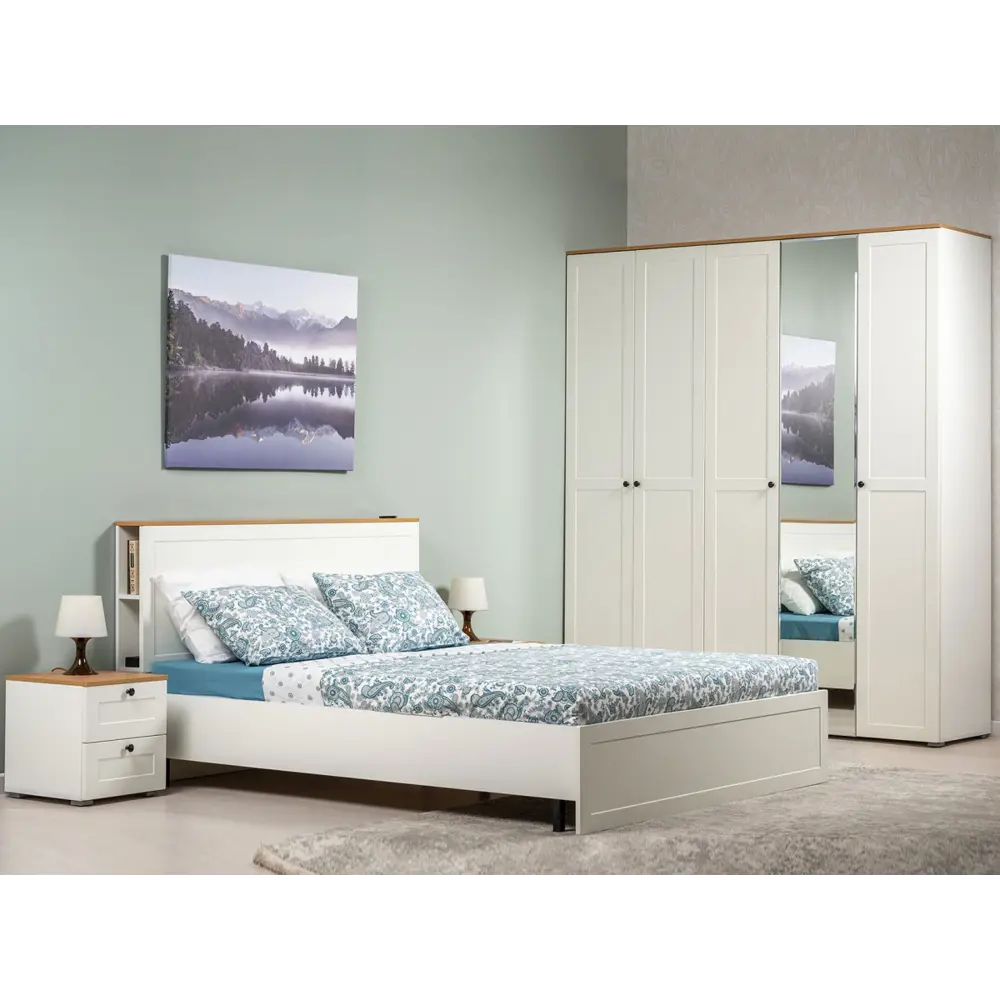 Фото 4 Тумба прикроватная Mobi 40x43.9x41.9 см 2 ящика ЛДСП цвет белый/дуб крафт золотой Фото 4 Тумба прикроватная Mobi 40x43.9x41.9 см 2 ящика ЛДСП цвет белый/дуб крафт золотой