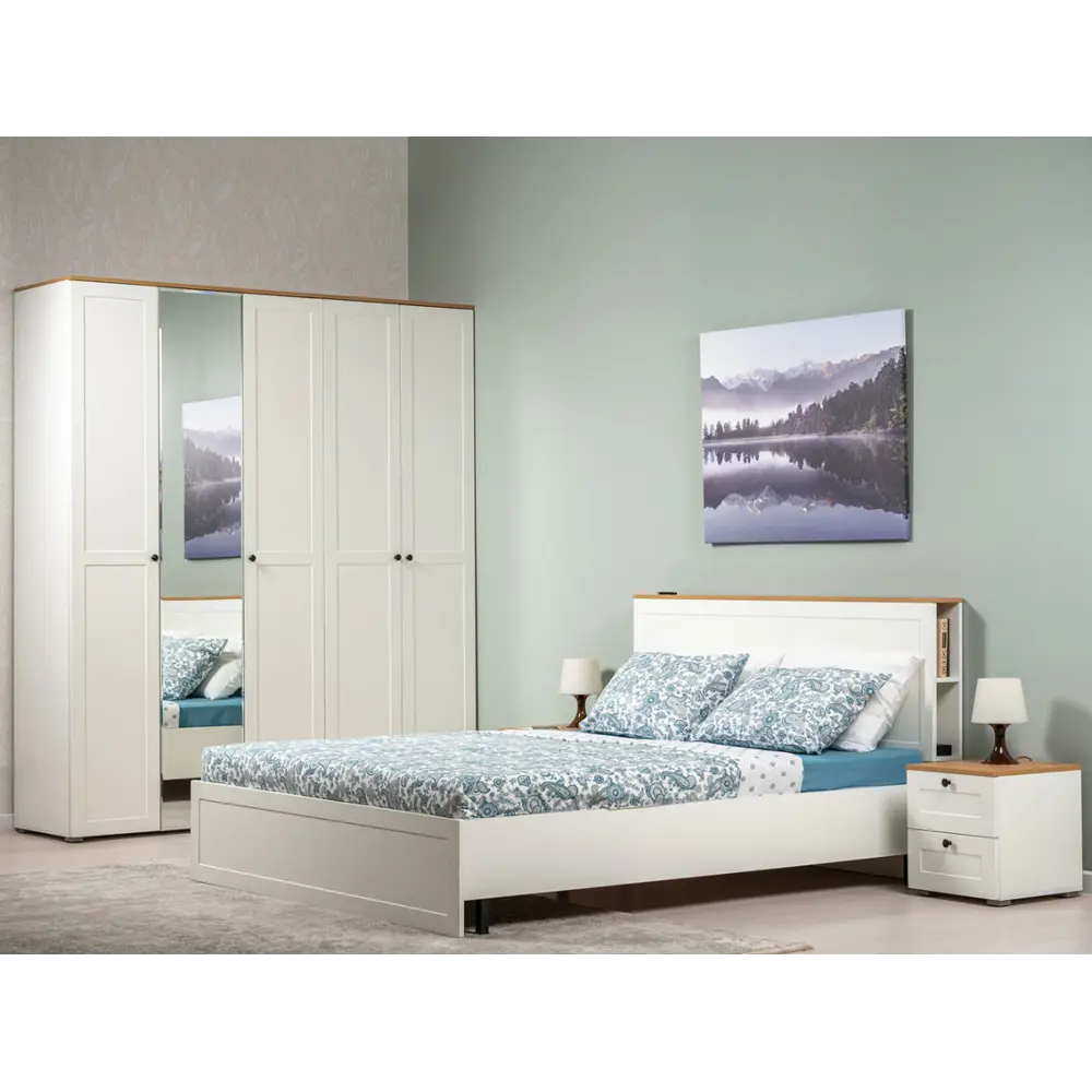 Фото 5 Тумба прикроватная Mobi 40x43.9x41.9 см 2 ящика ЛДСП цвет белый/дуб крафт золотой Фото 5 Тумба прикроватная Mobi 40x43.9x41.9 см 2 ящика ЛДСП цвет белый/дуб крафт золотой