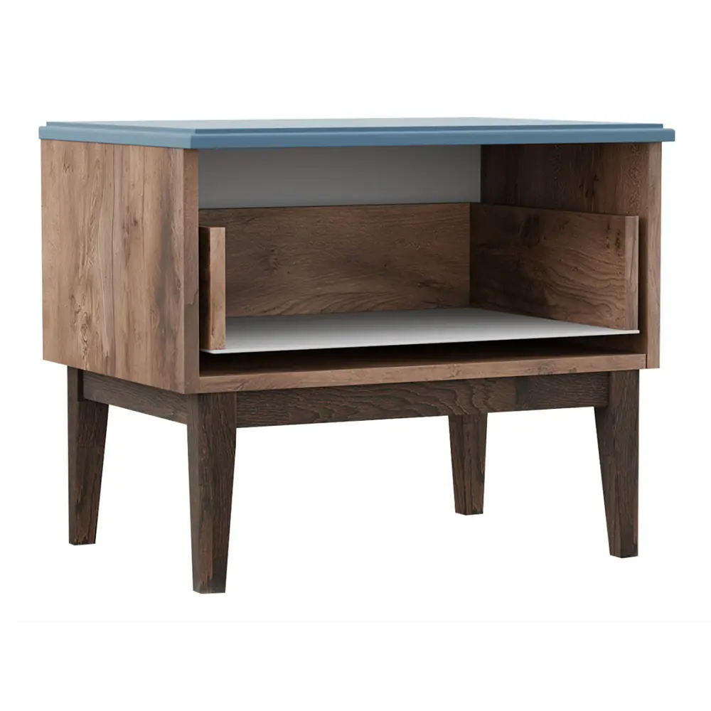 Фото 4 Тумба прикроватная Правила мебели Эвора 55.4x46x40.5 см 1 ящик ЛДСП цвет сапфировый лак/таксус