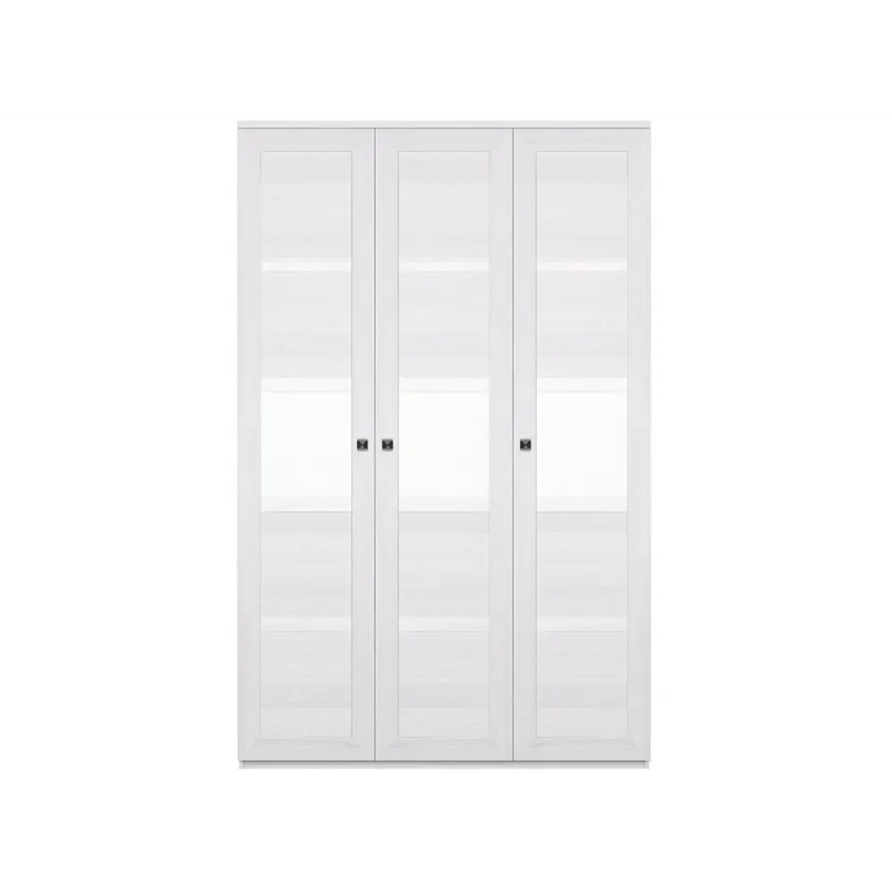 Фото 2 Шкаф распашной Кураж 107424 145x221.7x58 см ЛДСП цвет ясень анкор светлый/экокожа белая Фото 2 Шкаф распашной Кураж 107424 145x221.7x58 см ЛДСП цвет ясень анкор светлый/экокожа белая