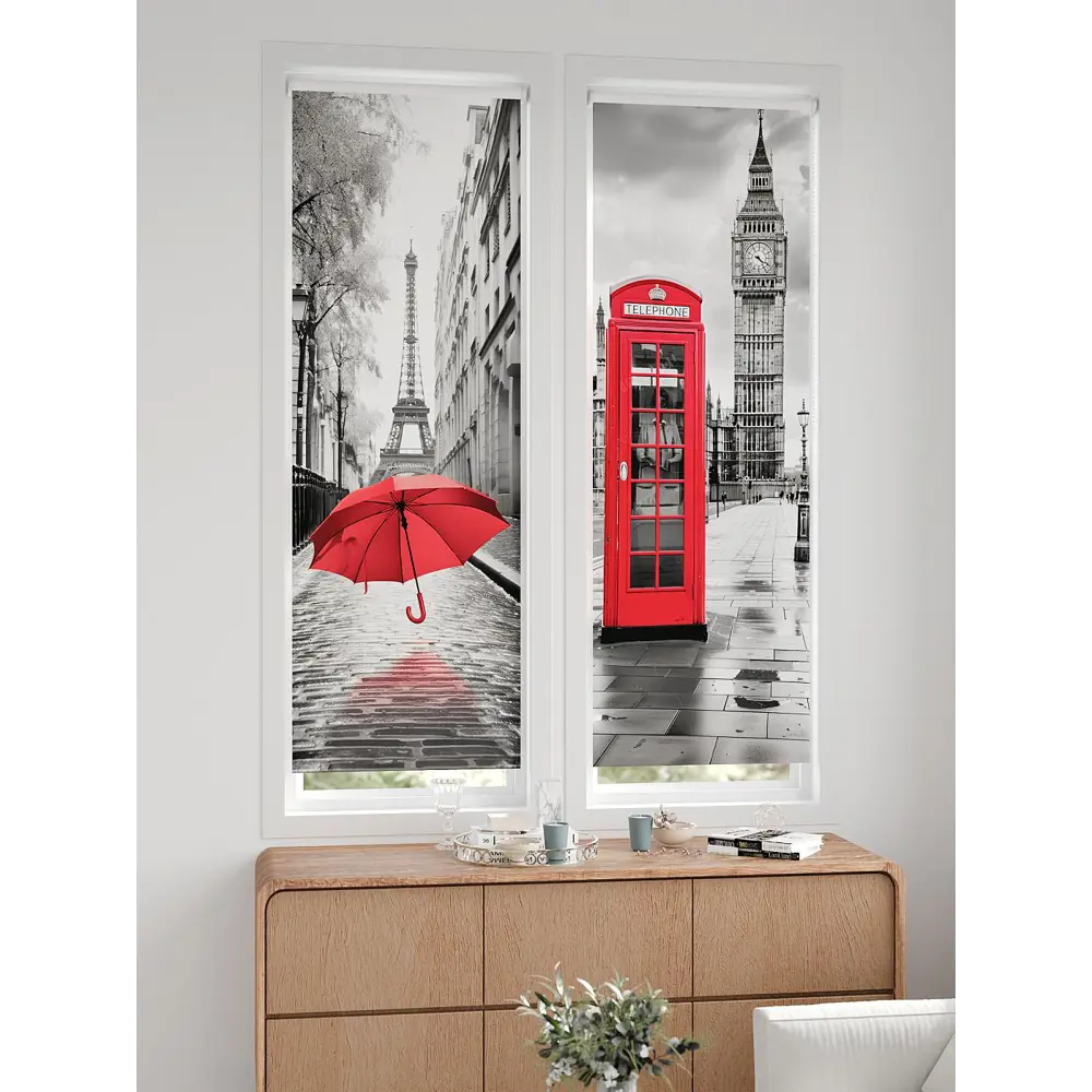 Фото Рулонная штора блэкаут At Home НокретAT785100057, 57x170см, цвет белый, красный, серый Фото Рулонная штора блэкаут At Home НокретAT785100057, 57x170см, цвет белый, красный, серый