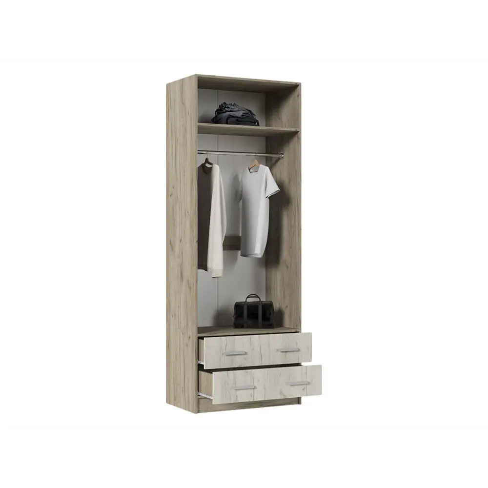 Фото 2 Шкаф распашной Стендмебель 80x220x50 см ЛДСП цвет дуб крафт серый / дуб крафт белый Фото 2 Шкаф распашной Стендмебель 80x220x50 см ЛДСП цвет дуб крафт серый / дуб крафт белый