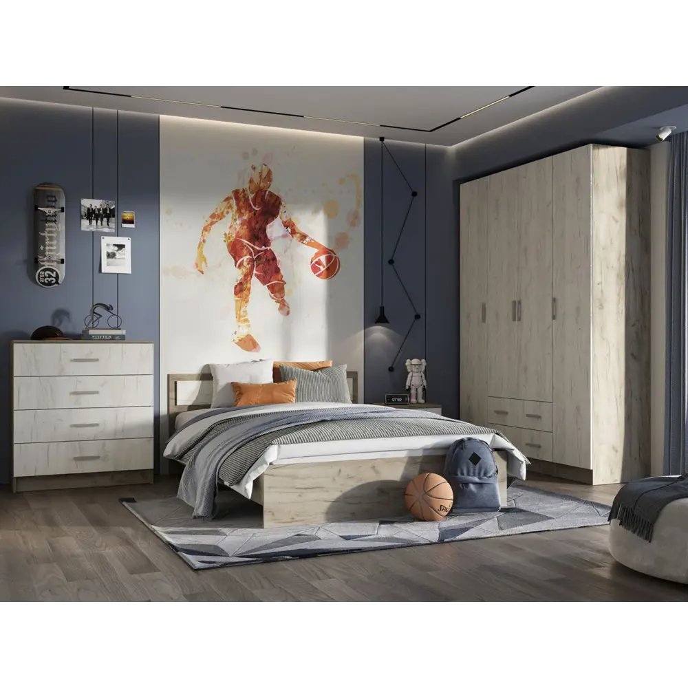 Фото 3 Шкаф распашной Стендмебель 80x220x50 см ЛДСП цвет дуб крафт серый / дуб крафт белый Фото 3 Шкаф распашной Стендмебель 80x220x50 см ЛДСП цвет дуб крафт серый / дуб крафт белый