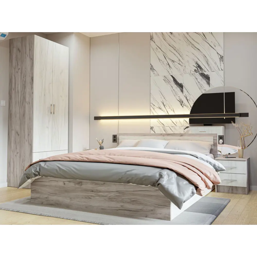 Фото 4 Шкаф распашной Стендмебель 80x220x50 см ЛДСП цвет дуб крафт серый / дуб крафт белый Фото 4 Шкаф распашной Стендмебель 80x220x50 см ЛДСП цвет дуб крафт серый / дуб крафт белый