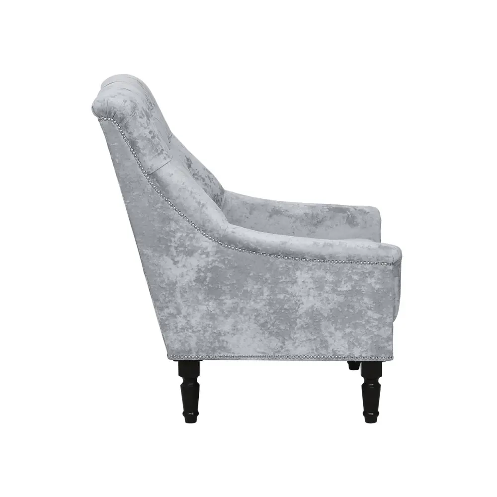 Фото 2 Кресло Элегия Лансье 85x100x88 см велюр цвет серебро, микровелюр Фото 2 Кресло Элегия Лансье 85x100x88 см велюр цвет серебро, микровелюр