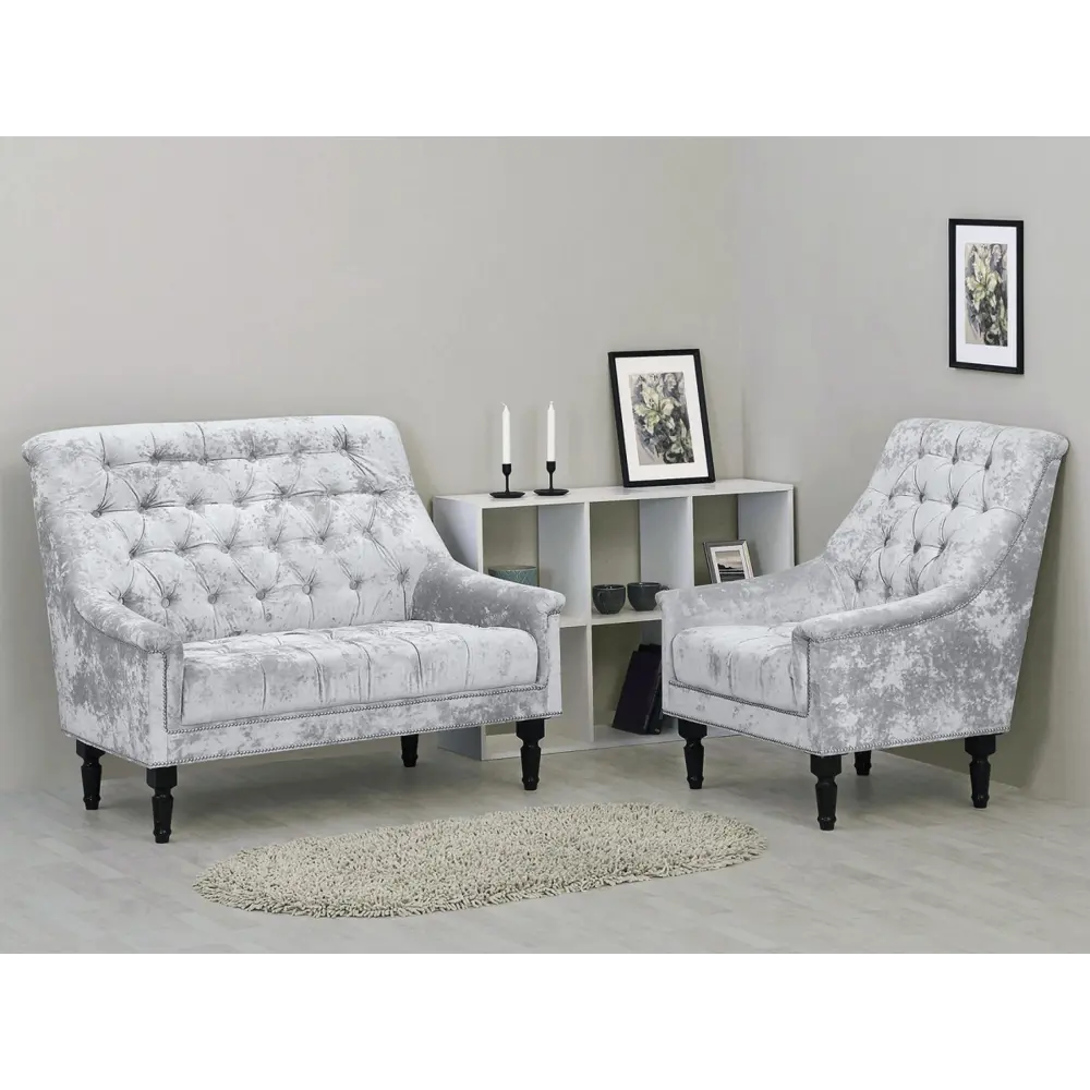 Фото 4 Кресло Элегия Лансье 85x100x88 см велюр цвет серебро, микровелюр Фото 4 Кресло Элегия Лансье 85x100x88 см велюр цвет серебро, микровелюр