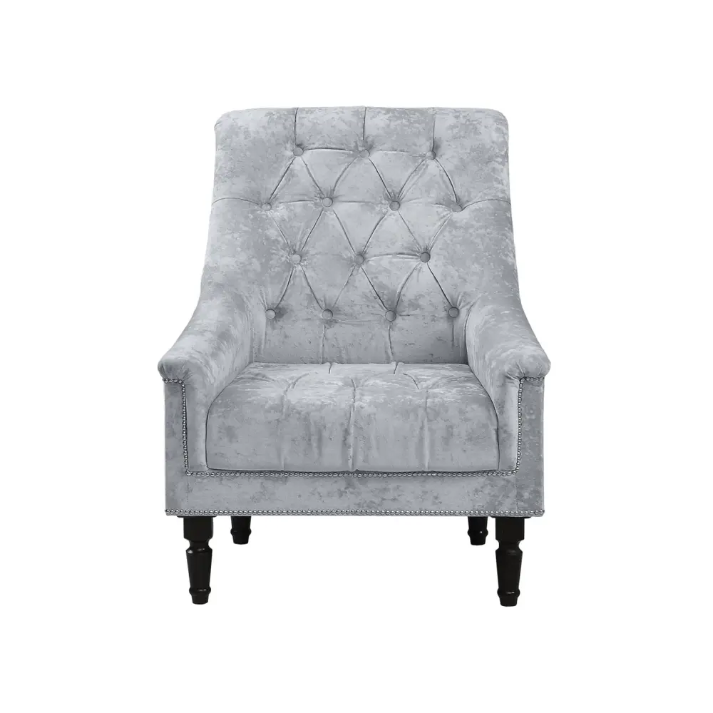Фото Кресло Элегия Лансье 85x100x88 см велюр цвет серебро, микровелюр Фото Кресло Элегия Лансье 85x100x88 см велюр цвет серебро, микровелюр