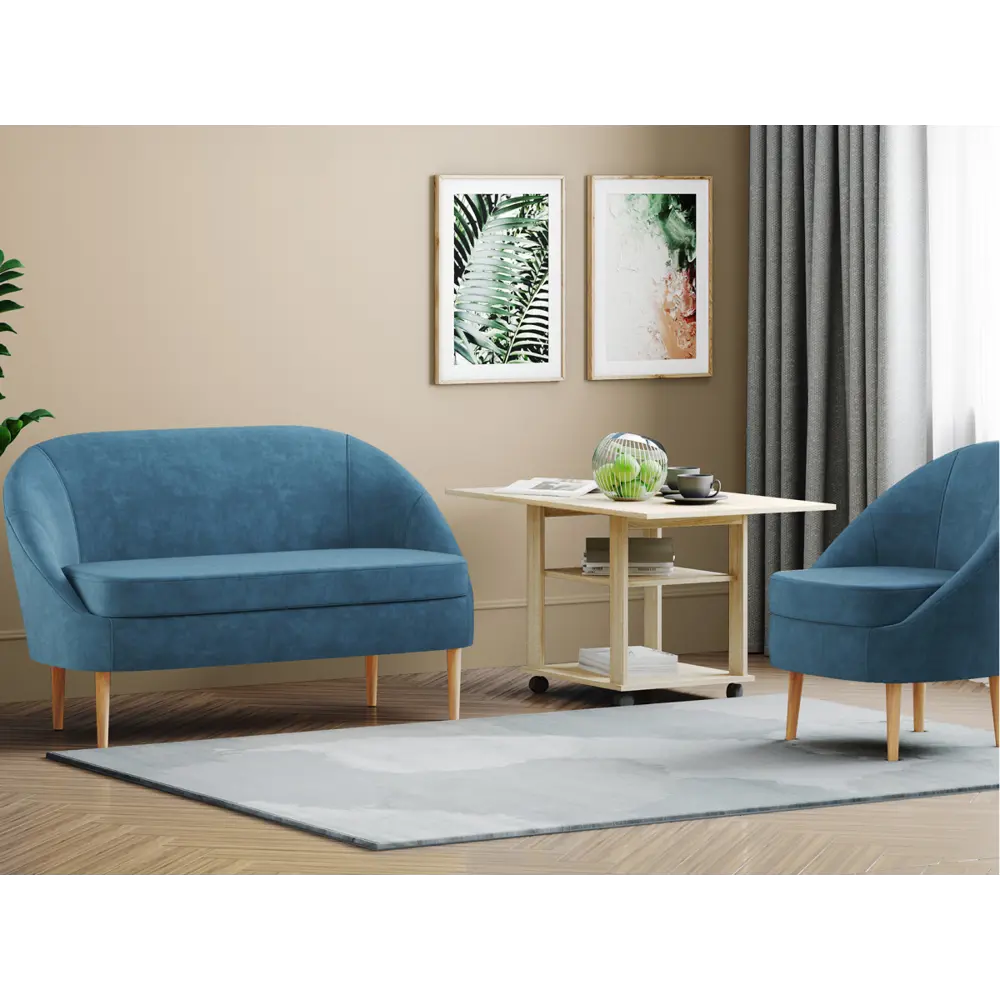 Фото 5 Диван прямой Silva Порто 177976 144.5x86x77.5 см велюр цвет синий Фото 5 Диван прямой Silva Порто 177976 144.5x86x77.5 см велюр цвет синий