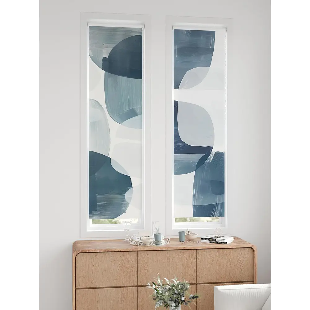 Фото 10 Рулонная штора блэкаут At Home ЛомкренAT785006047, 47x170см, цвет белый, синий, серый