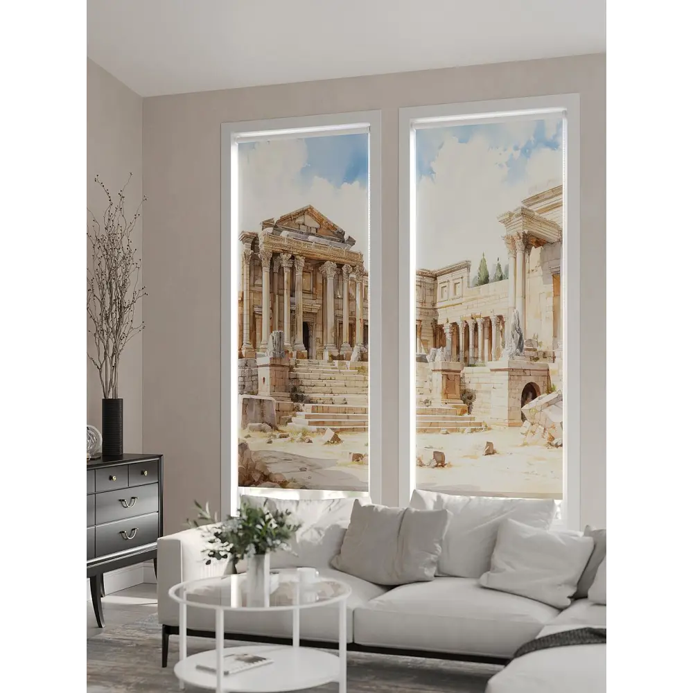 Фото 2 Рулонная штора At Home AT784136068, 68x170см, цвет бежевый, синий Фото 2 Рулонная штора At Home AT784136068, 68x170см, цвет бежевый, синий