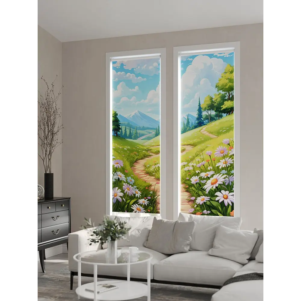 Фото 3 Рулонная штора At Home AT784123057, 57x170см, цвет белый, зеленый, синий Фото 3 Рулонная штора At Home AT784123057, 57x170см, цвет белый, зеленый, синий