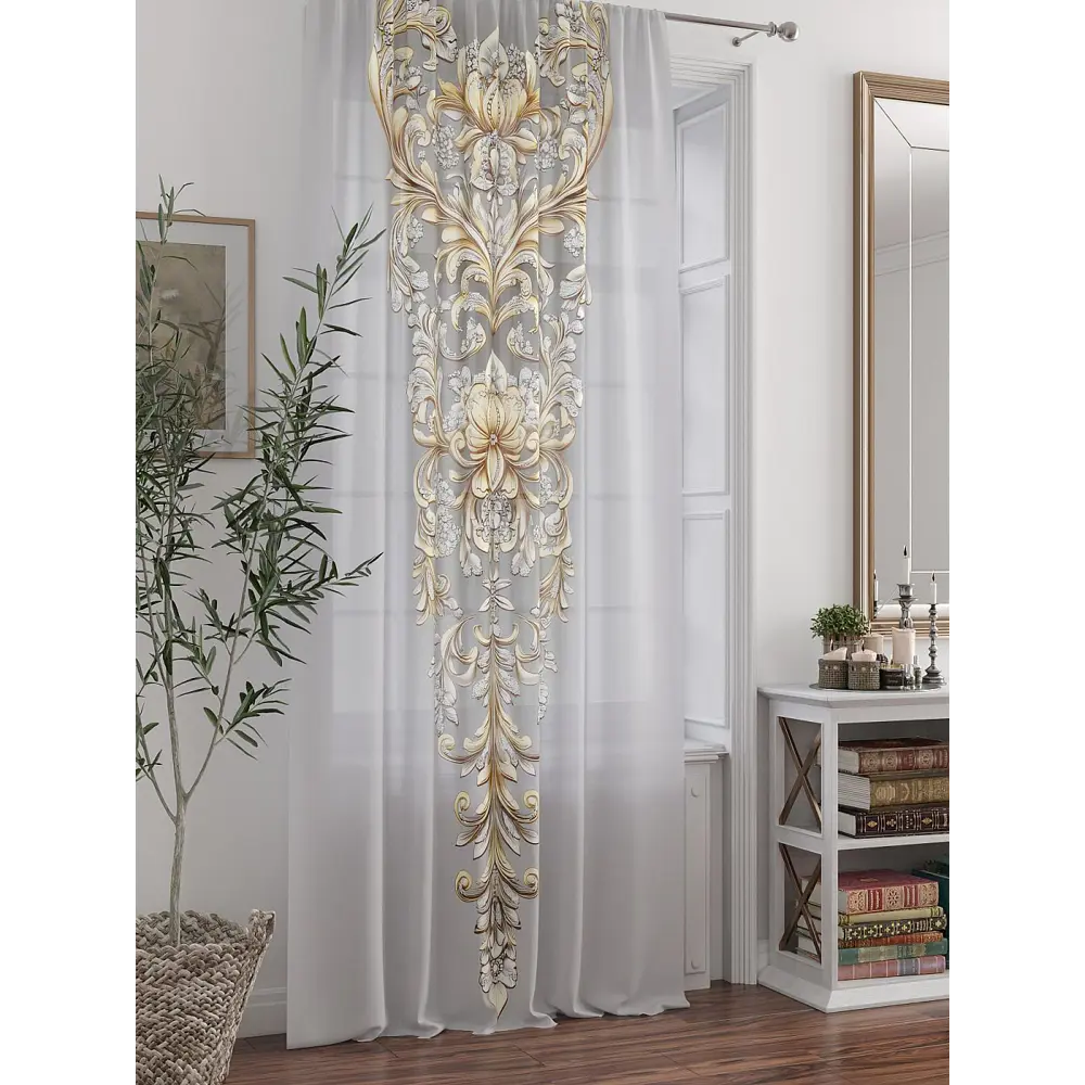 Фото 7 Тюль At home Базовая коллекция AT588300 на шторной ленте 250x150 см цвет золотистый Фото 7 Тюль At home Базовая коллекция AT588300 на шторной ленте 250x150 см цвет золотистый