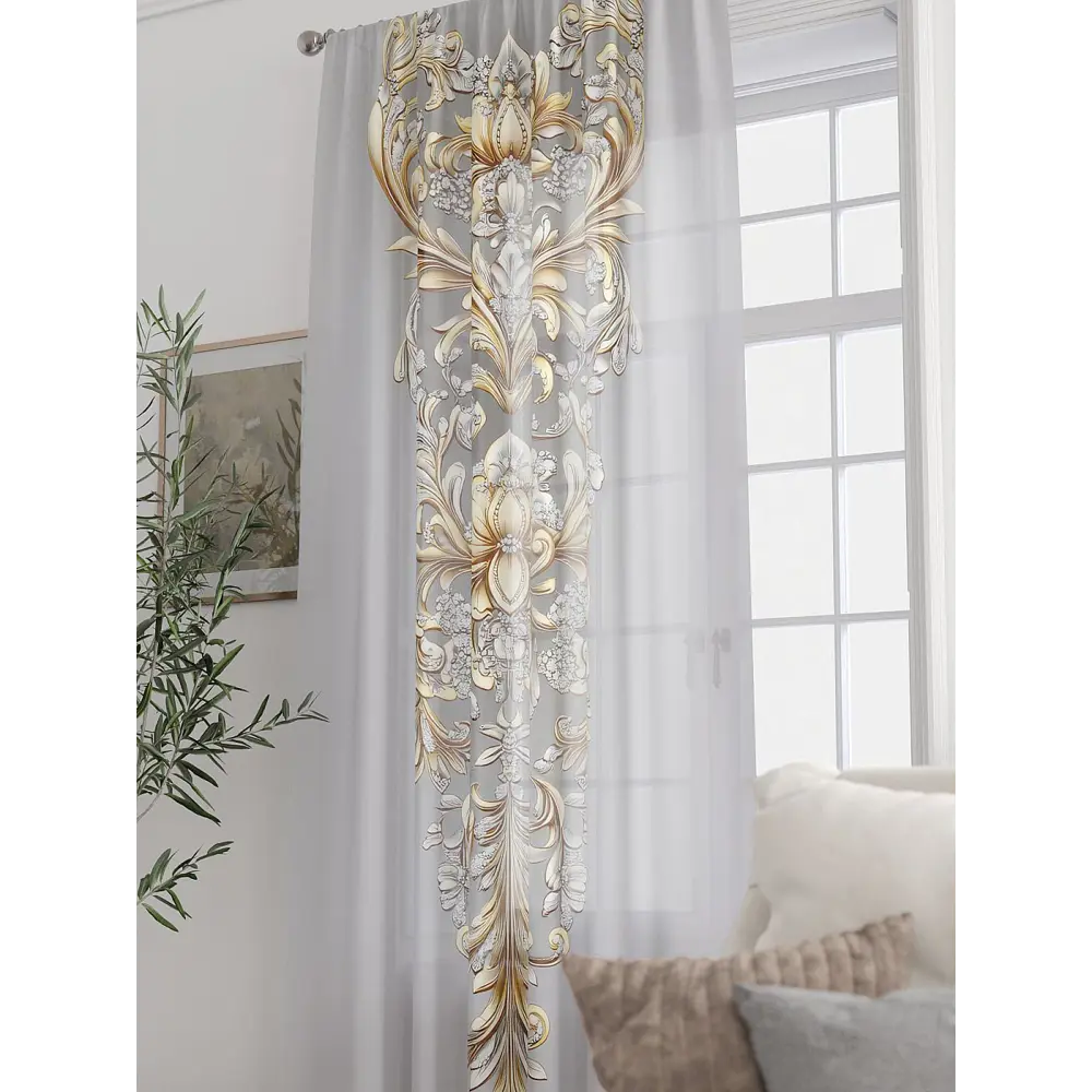 Фото 2 Тюль At home Базовая коллекция AT588300 на шторной ленте 250x150 см цвет золотистый Фото 2 Тюль At home Базовая коллекция AT588300 на шторной ленте 250x150 см цвет золотистый