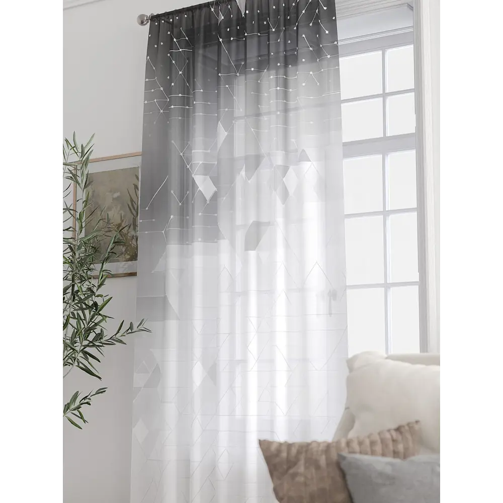 Фото 4 Тюль At home Базовая коллекция AT588301 на шторной ленте 250x150 см цвет белый Фото 4 Тюль At home Базовая коллекция AT588301 на шторной ленте 250x150 см цвет белый