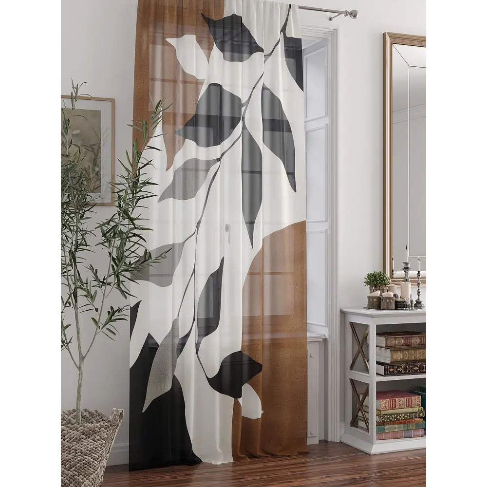 Фото Тюль At home Базовая коллекция AT588311 на шторной ленте 250x150 см цвет коричневый