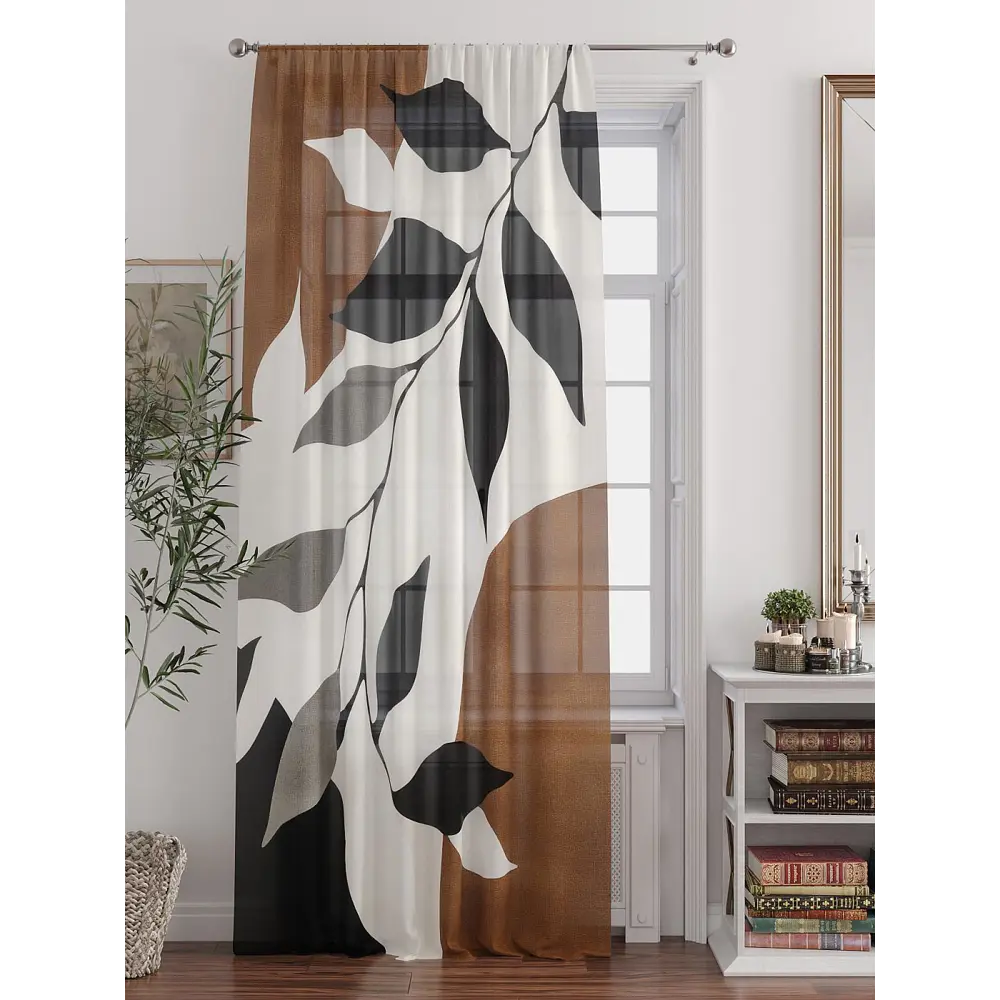 Фото 7 Тюль At home Базовая коллекция AT588311 на шторной ленте 250x150 см цвет коричневый