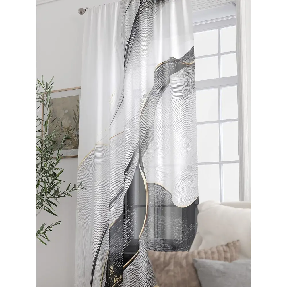 Фото 2 Тюль At home Базовая коллекция AT588317 на шторной ленте 250x150 см цвет белый Фото 2 Тюль At home Базовая коллекция AT588317 на шторной ленте 250x150 см цвет белый