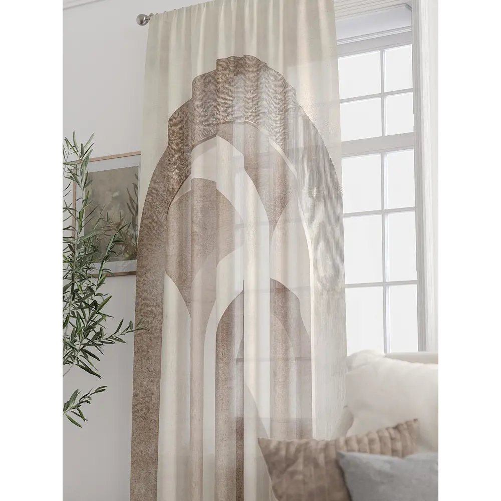 Фото 3 Тюль At home Базовая коллекция AT588335 на шторной ленте 250x150 см цвет бежевый Фото 3 Тюль At home Базовая коллекция AT588335 на шторной ленте 250x150 см цвет бежевый