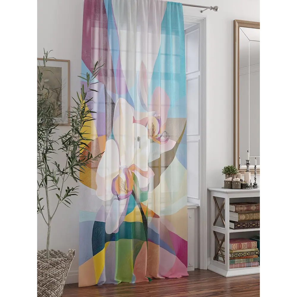 Фото 4 Тюль At home Базовая коллекция AT588336 на шторной ленте 250x150 см цвет бежевый