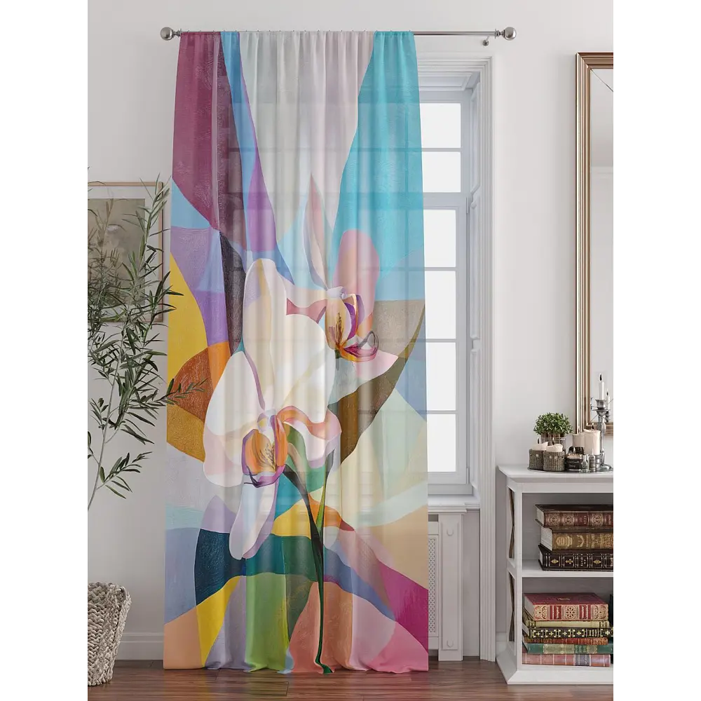 Фото 6 Тюль At home Базовая коллекция AT588336 на шторной ленте 250x150 см цвет бежевый