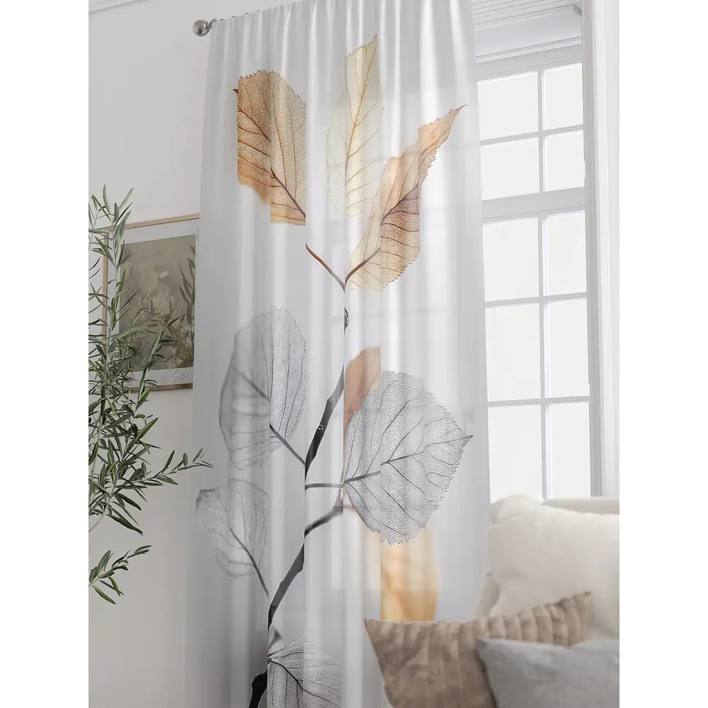 Фото 4 Тюль At home Базовая коллекция AT588363 на шторной ленте 250x150 см цвет бежевый Фото 4 Тюль At home Базовая коллекция AT588363 на шторной ленте 250x150 см цвет бежевый