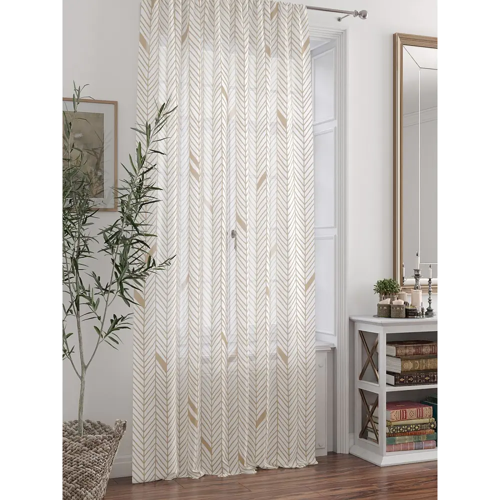 Фото 4 Тюль At home Базовая коллекция AT588378 на шторной ленте 250x150 см цвет бежевый Фото 4 Тюль At home Базовая коллекция AT588378 на шторной ленте 250x150 см цвет бежевый
