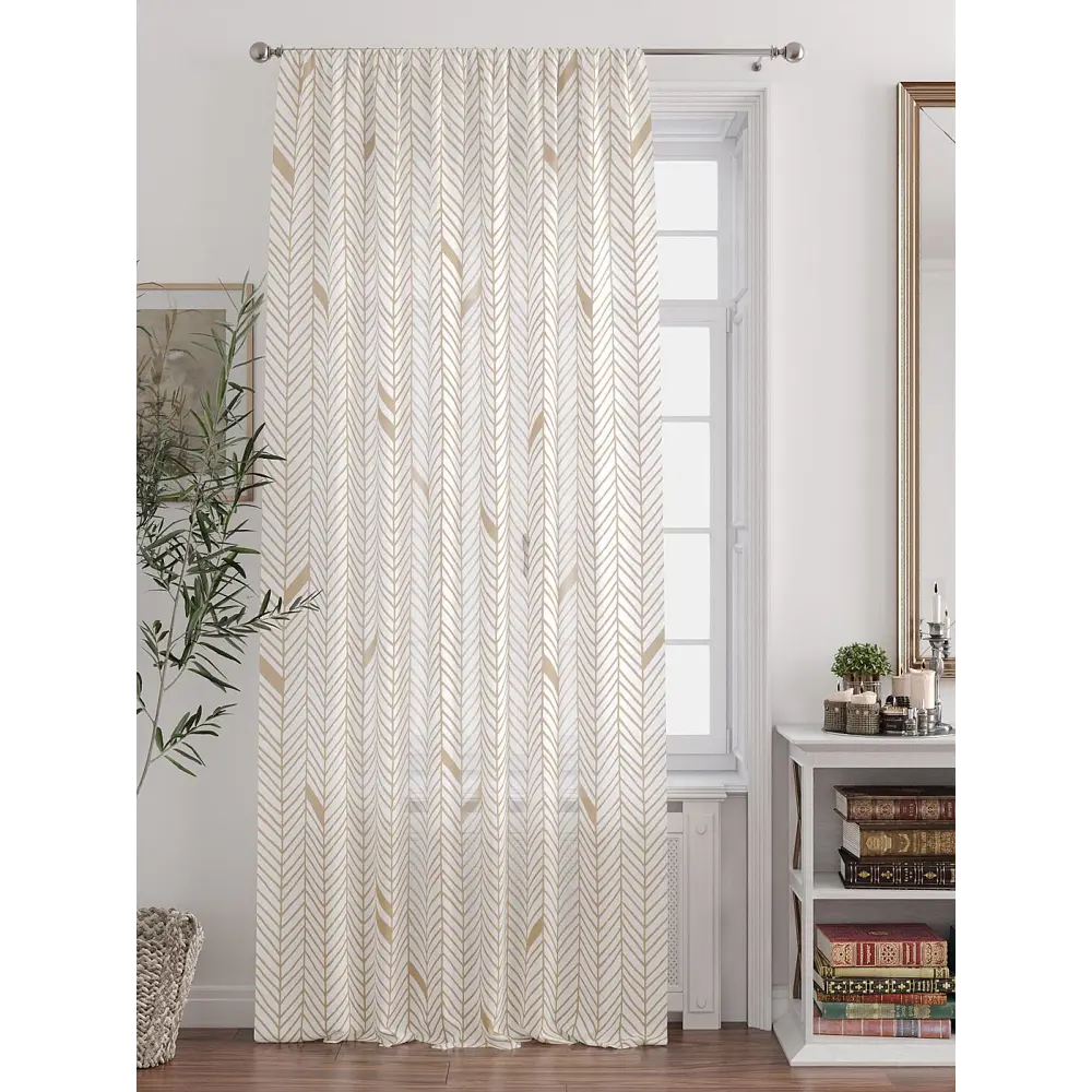 Фото Тюль At home Базовая коллекция AT588378 на шторной ленте 250x150 см цвет бежевый Фото Тюль At home Базовая коллекция AT588378 на шторной ленте 250x150 см цвет бежевый