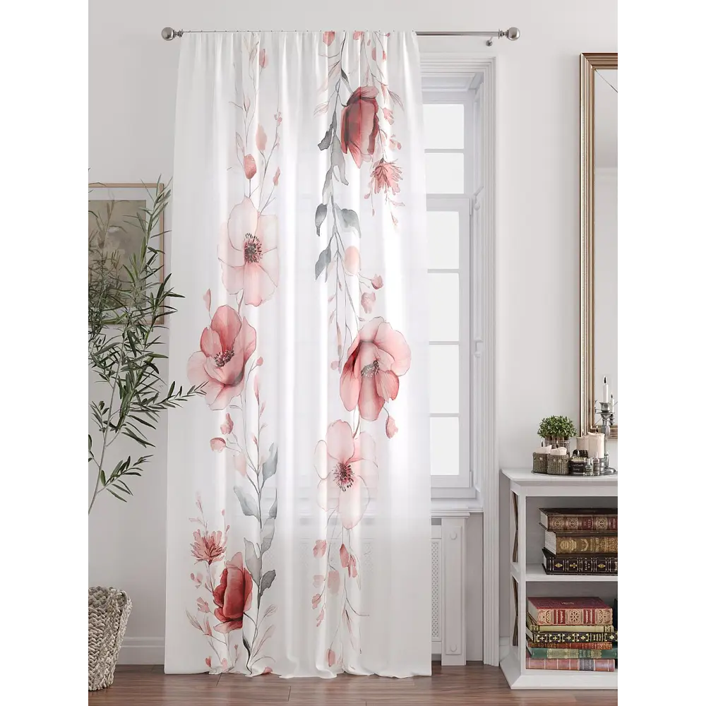 Фото 4 Тюль At home Базовая коллекция AT588383 на шторной ленте 250x150 см цвет белый