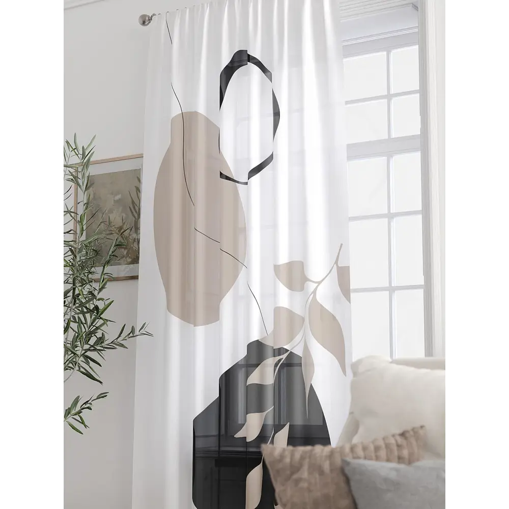 Фото 6 Тюль At home Базовая коллекция AT588191 на шторной ленте 250x150 см цвет бежевый Фото 6 Тюль At home Базовая коллекция AT588191 на шторной ленте 250x150 см цвет бежевый