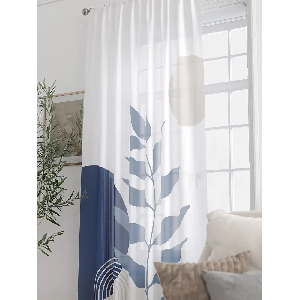 Фото 4 Тюль At home Базовая коллекция AT588197 на шторной ленте 250x150 см цвет бежевый