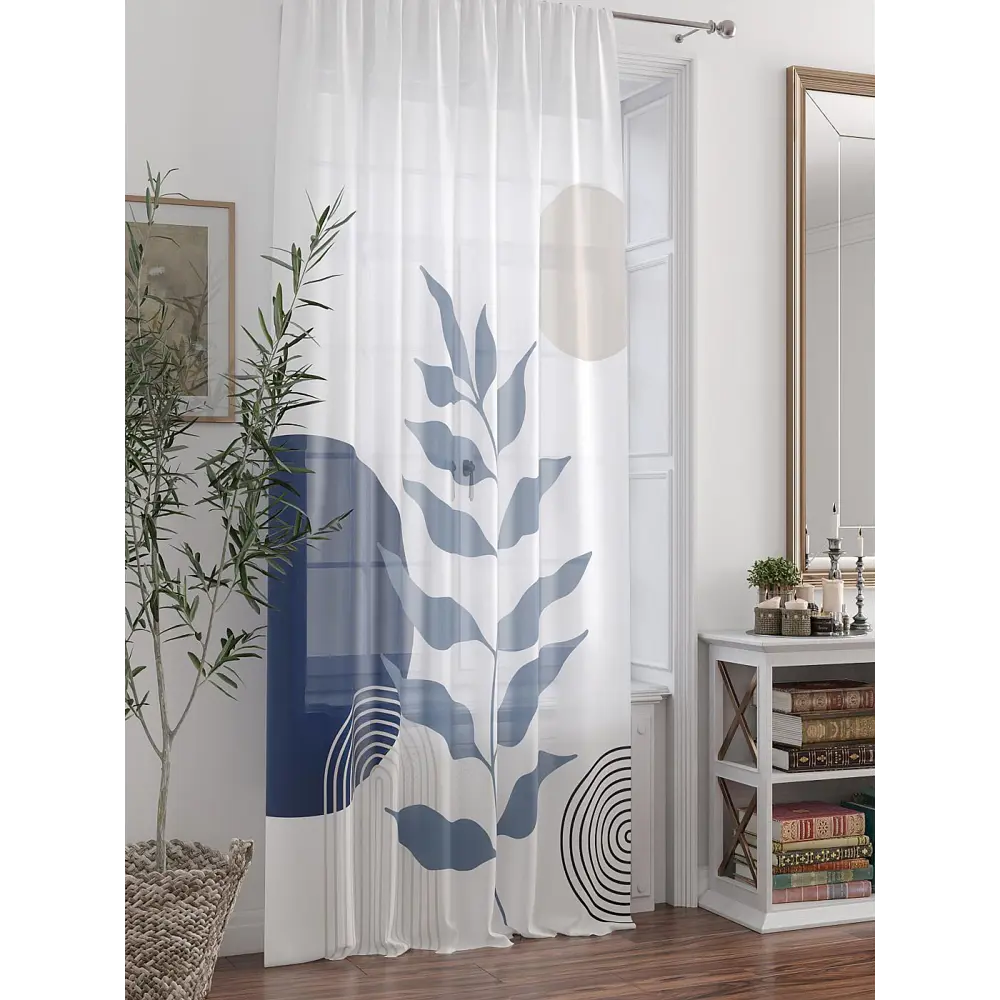 Фото 7 Тюль At home Базовая коллекция AT588197 на шторной ленте 250x150 см цвет бежевый