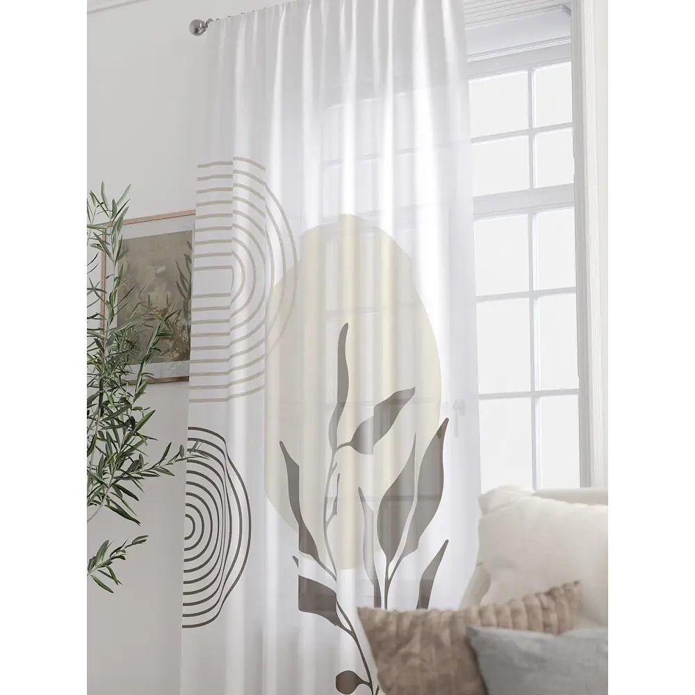 Фото 4 Тюль At home Базовая коллекция AT588198 на шторной ленте 250x150 см цвет бежевый Фото 4 Тюль At home Базовая коллекция AT588198 на шторной ленте 250x150 см цвет бежевый