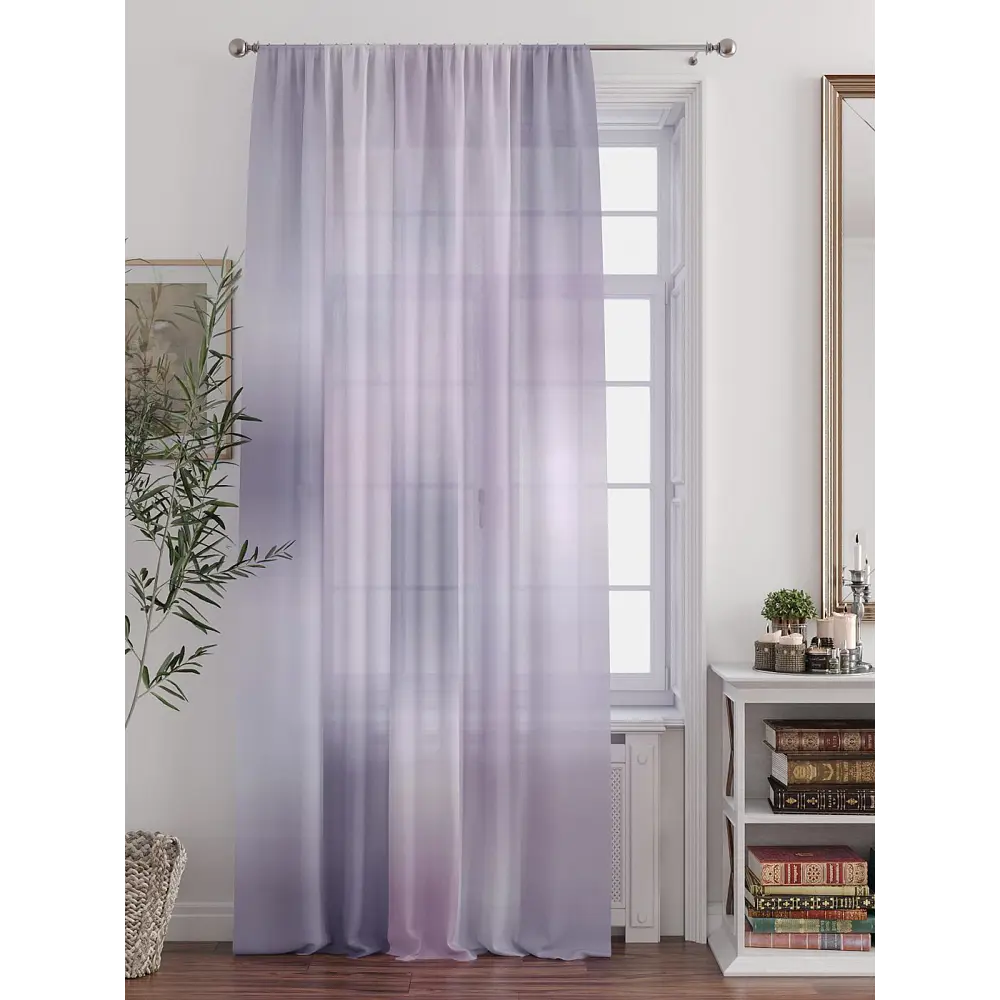 Фото Тюль At home Базовая коллекция AT588212 на шторной ленте 250x150 см цвет фиолетовый Фото Тюль At home Базовая коллекция AT588212 на шторной ленте 250x150 см цвет фиолетовый