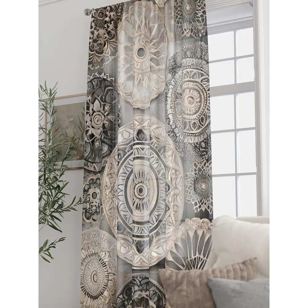 Фото 3 Тюль At home Базовая коллекция AT588243 на шторной ленте 250x150 см цвет бежевый Фото 3 Тюль At home Базовая коллекция AT588243 на шторной ленте 250x150 см цвет бежевый