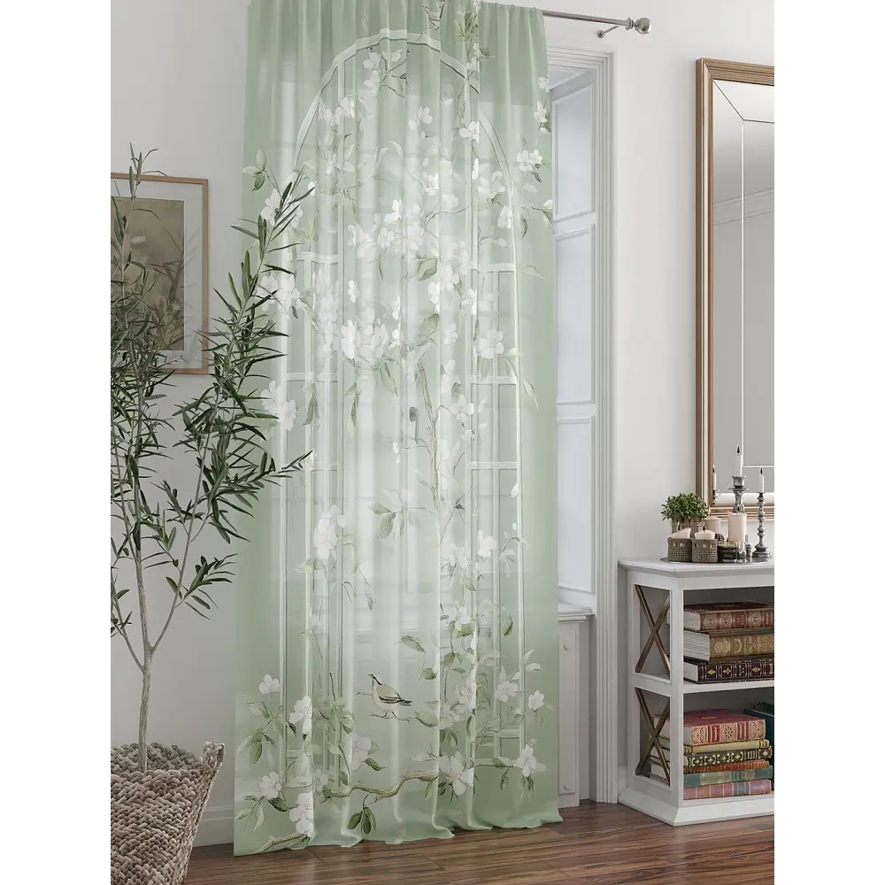 Фото 4 Тюль At home Базовая коллекция AT588249 на шторной ленте 250x150 см цвет зеленый Фото 4 Тюль At home Базовая коллекция AT588249 на шторной ленте 250x150 см цвет зеленый