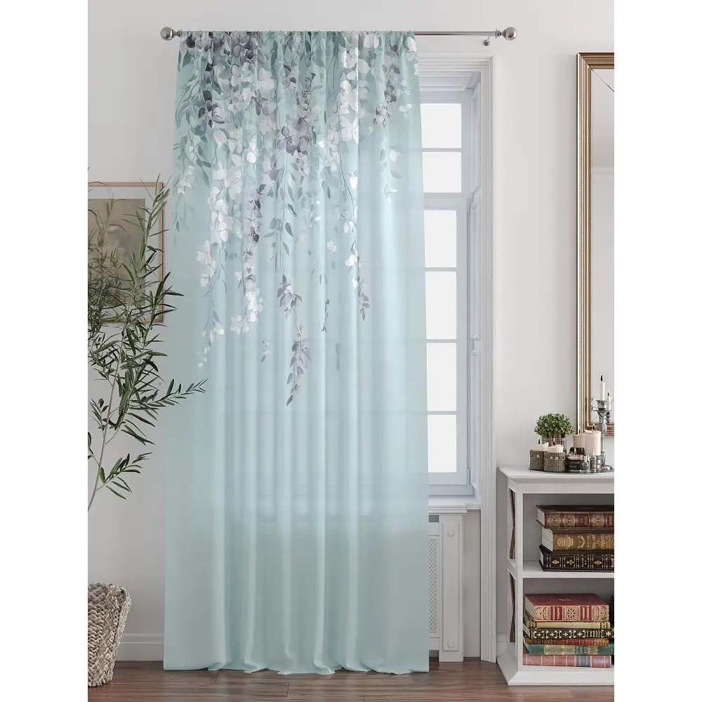 Фото 4 Тюль At home Базовая коллекция AT588259 на шторной ленте 250x150 см цвет голубой Фото 4 Тюль At home Базовая коллекция AT588259 на шторной ленте 250x150 см цвет голубой