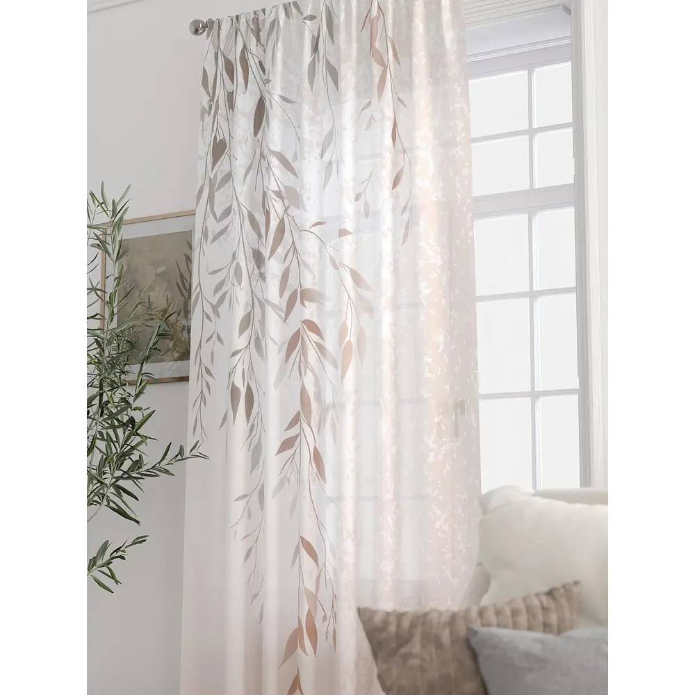 Фото 4 Тюль At home Базовая коллекция AT588265 на шторной ленте 250x150 см цвет бежевый Фото 4 Тюль At home Базовая коллекция AT588265 на шторной ленте 250x150 см цвет бежевый