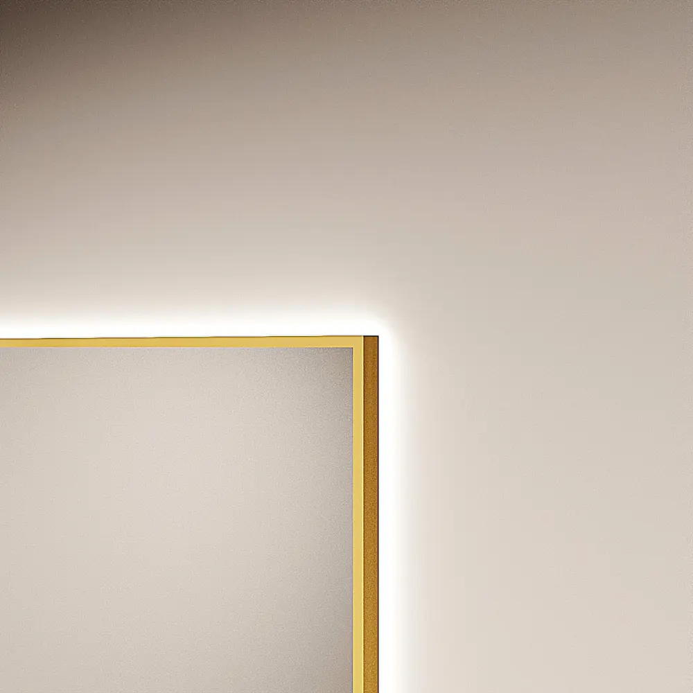 Фото 5 Зеркало с подсветкой Alumirror 20090з6000К 200x90 см в алюминиевой раме настенное цвет золото Фото 5 Зеркало с подсветкой Alumirror 20090з6000К 200x90 см в алюминиевой раме настенное цвет золото