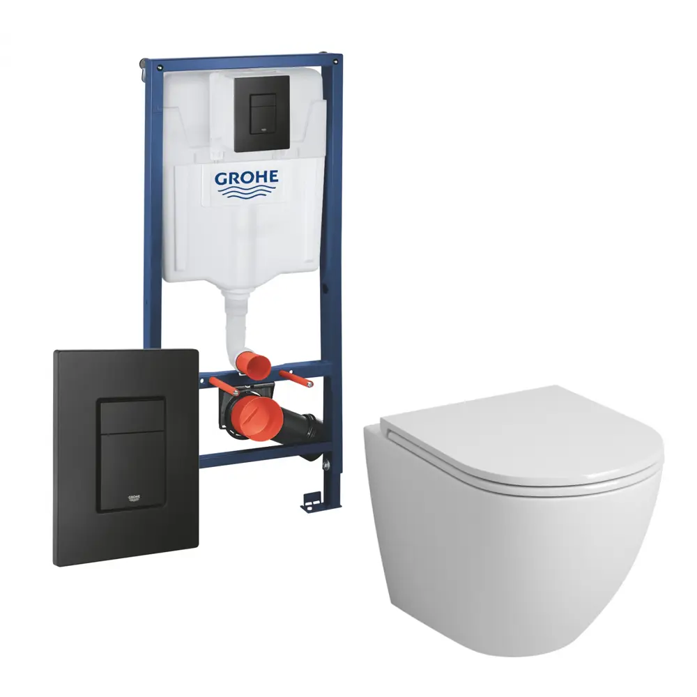 Фото Комплект инсталляция с унитазом Grohe 436951 цвет белый Фото Комплект инсталляция с унитазом Grohe 436951 цвет белый