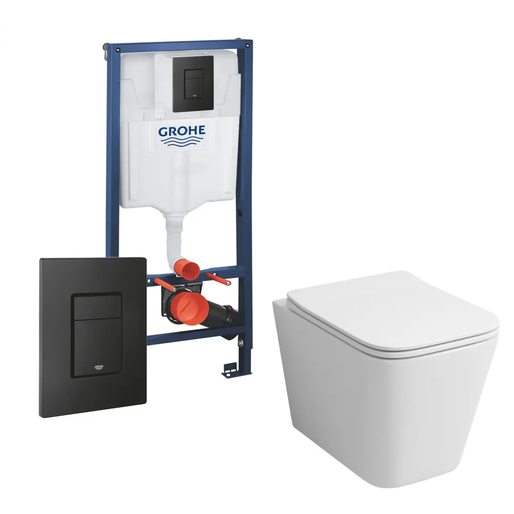 Фото Комплект инсталляция с унитазом Grohe 436953 цвет белый Фото Комплект инсталляция с унитазом Grohe 436953 цвет белый