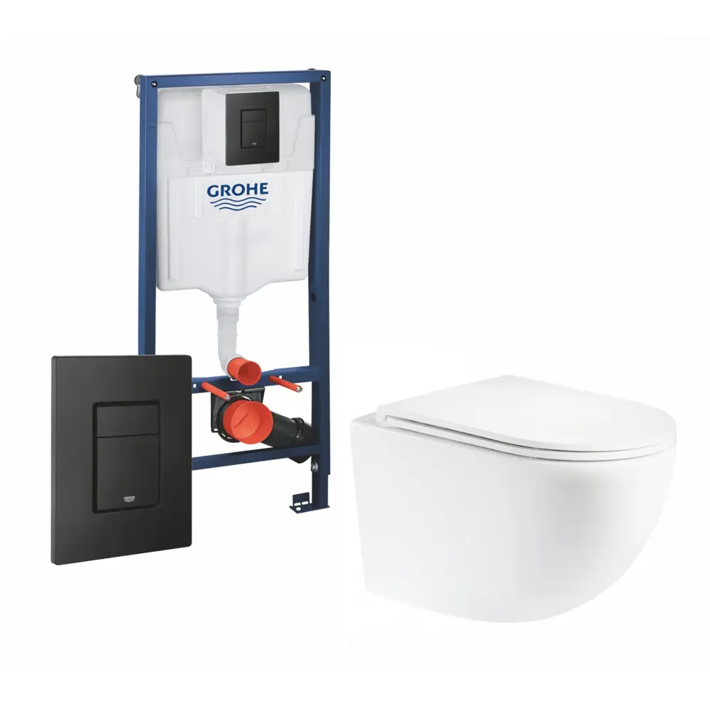 Фото Комплект инсталляция с унитазом Grohe 472008 цвет белый Фото Комплект инсталляция с унитазом Grohe 472008 цвет белый