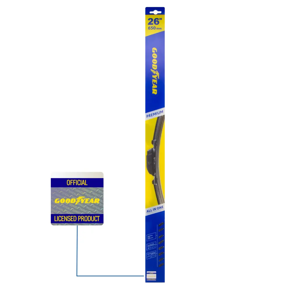 Фото 4 Щетка стеклоочистителя Goodyear Premium GY000446 26/65 см всесезонная 9 переходников Фото 4 Щетка стеклоочистителя Goodyear Premium GY000446 26/65 см всесезонная 9 переходников
