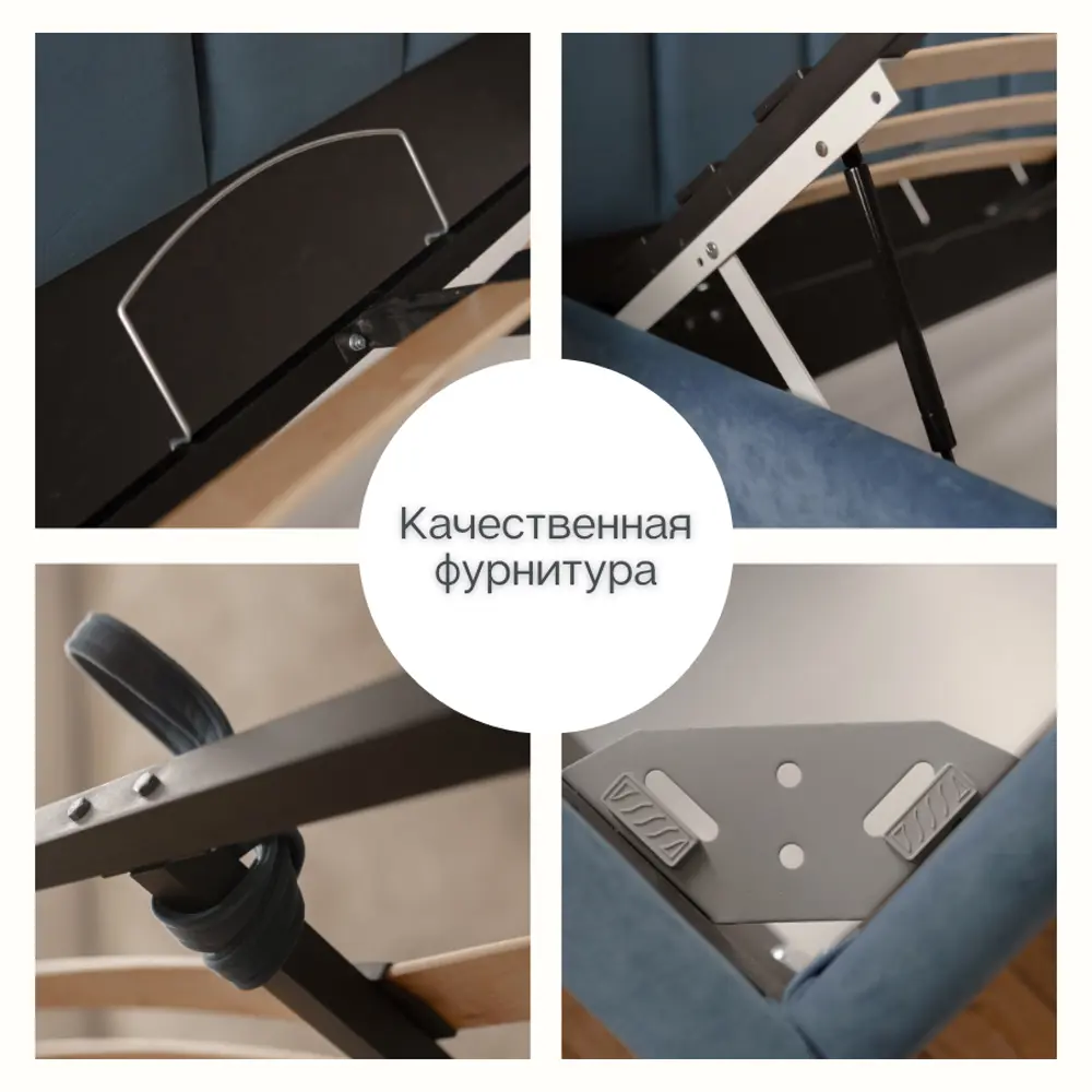 Фото 12 Кровать двуспальная Izzihome Line с подъемным механизмом и мягким изголовьем 189x100x212 см ДСП цвет серый Фото 12 Кровать двуспальная Izzihome Line с подъемным механизмом и мягким изголовьем 189x100x212 см ДСП цвет серый